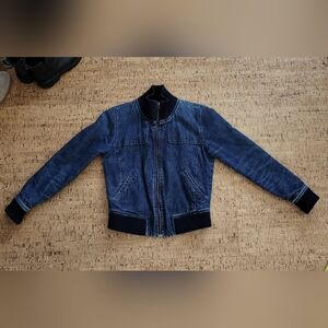 Vintage Y2K Denim quilted bomber jacket